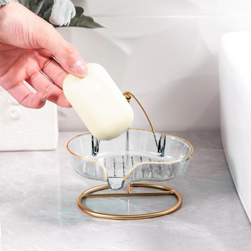 Product Introduction of Hộp Đựng Xà Phòng, Thiết Kế Sang Trọng Thanh Lịch, Trong Suốt, Màu Vàng, Hộp Đựng Xà Phòng Bát Đĩa Phòng Tắm, Có Đế Nhôm 13