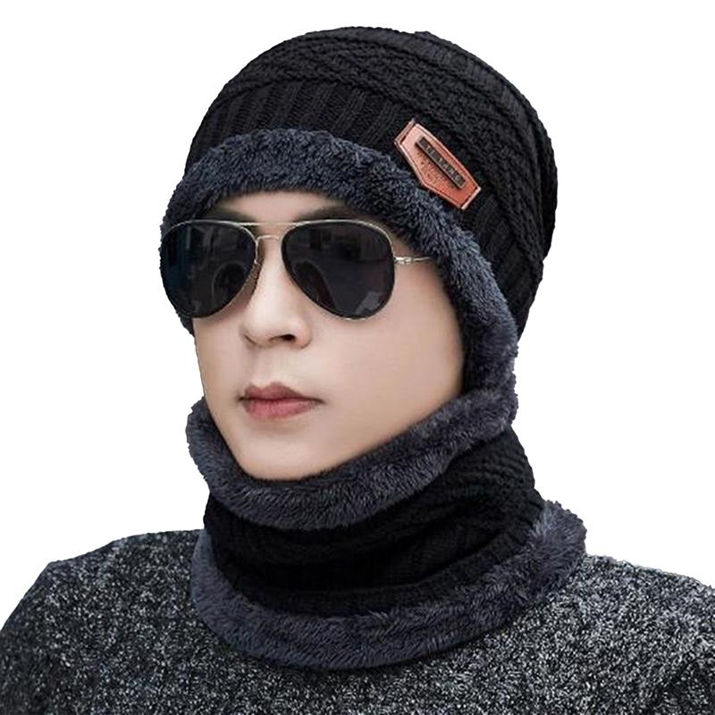 Topi rajutan untuk lelaki dan wanita, topi bulu tebal untuk leher ...