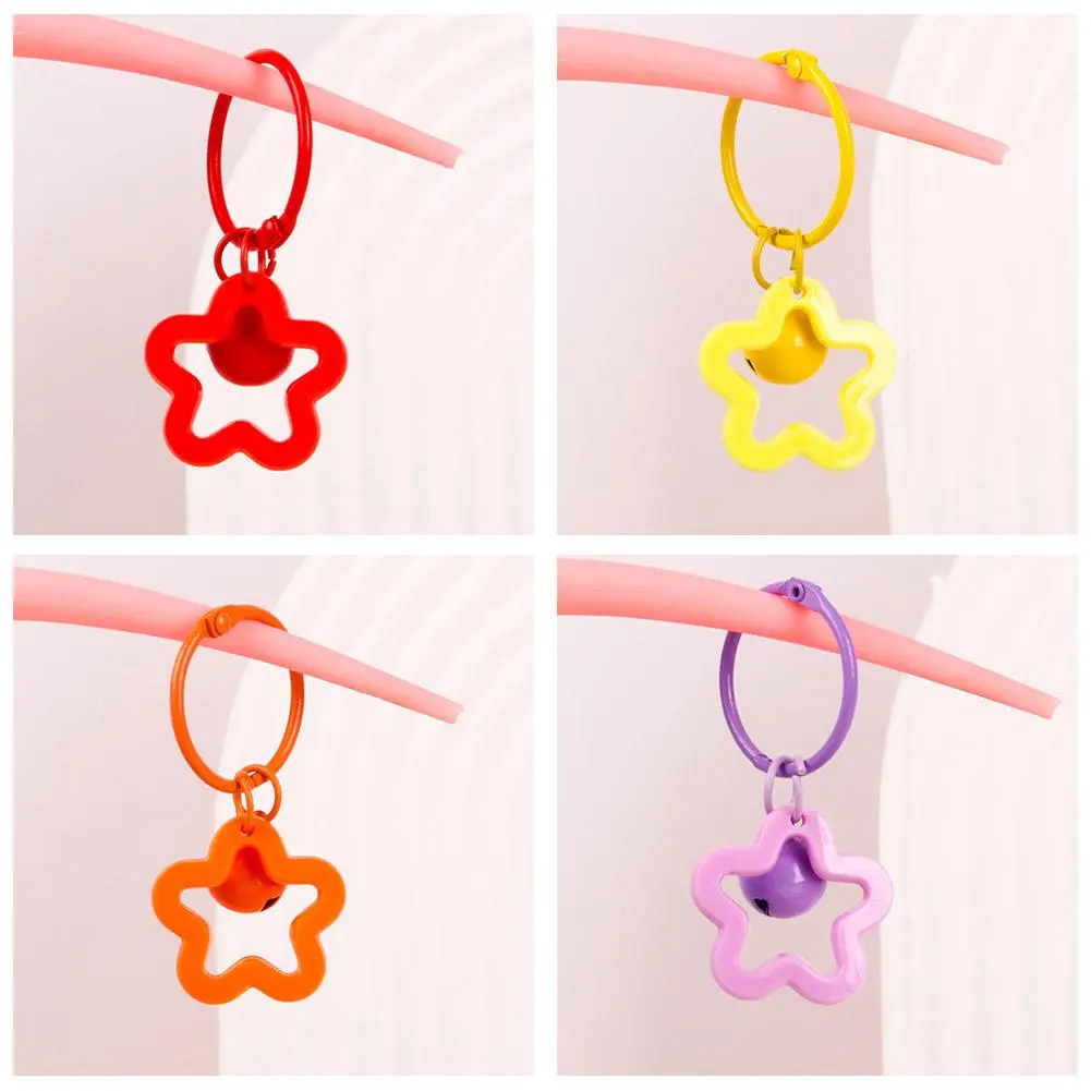 Colorful Five-pointed Star Bell Keychain Pendant Dopamine Earphone Cover Pendant Small Fresh Couple Bag Decoration