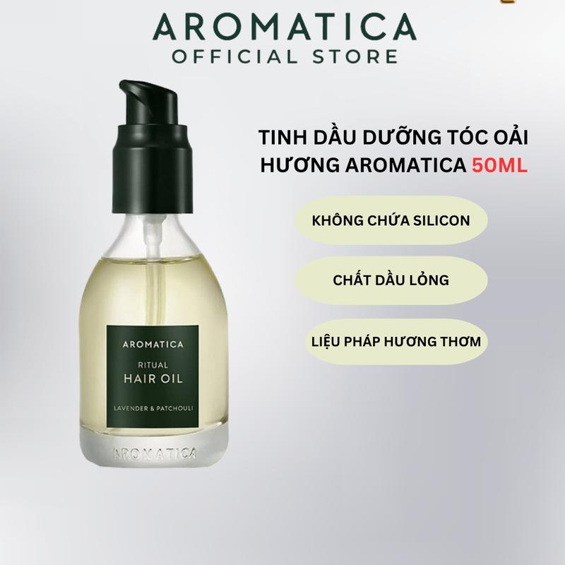 HSD 10/03/2026  Tinh Dầu Dưỡng Tóc Không Silicon Hoa Oải Hương & Hoắc Hương Aromatica Ritual Hair Oil Lavender & Patchouli 50ml  Chăm Sóc Tóc