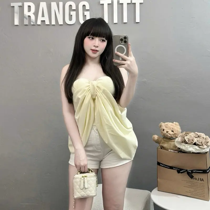 Áo cup nơ siêu xinh dáng chuẩn 0