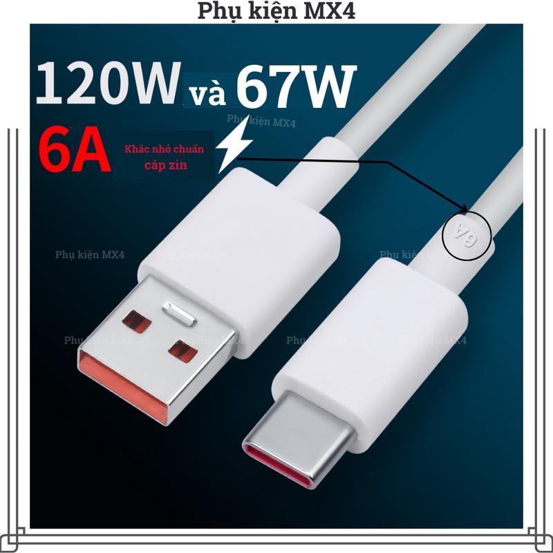 Cáp sạc, dây sạc Xi@0mi 67W Type C chính hãng chuẩn 6A tương thích nhảy phần trăm pin và lên tối đa công suất sạc nhanh Mi Turb0 Charge Phone Sạc Điện Thoại