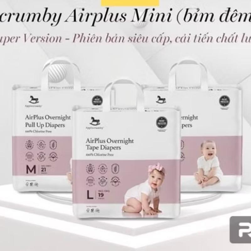 CHÍNH HÃNG Thùng 2 bịch bỉm dán quần đêm APPLECRUMBY Malaysia cao cấp cho bé