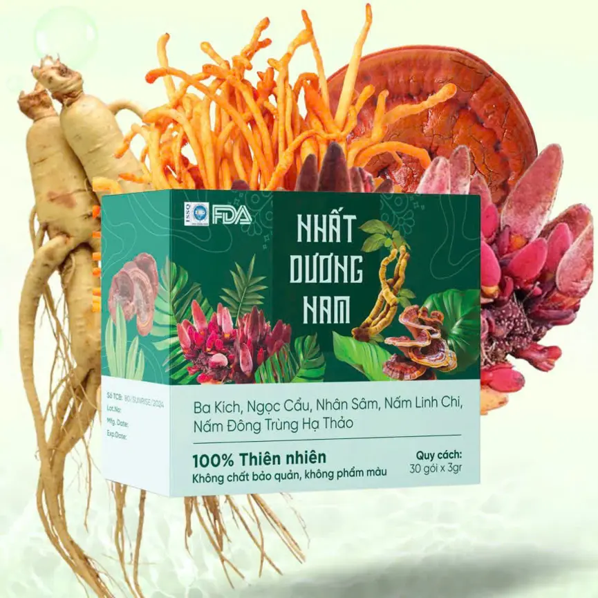 Trà Nhất Dương Nam Ba Kích-Ngọc Cẩu-Nấm Linh Chi-Nhân Sâm