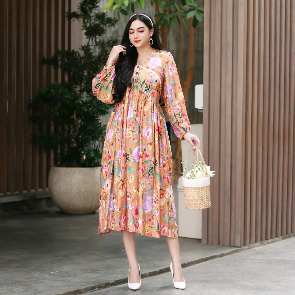 dress tunik Isyana rayon diamond Balon Busui Belah Samping Tangan