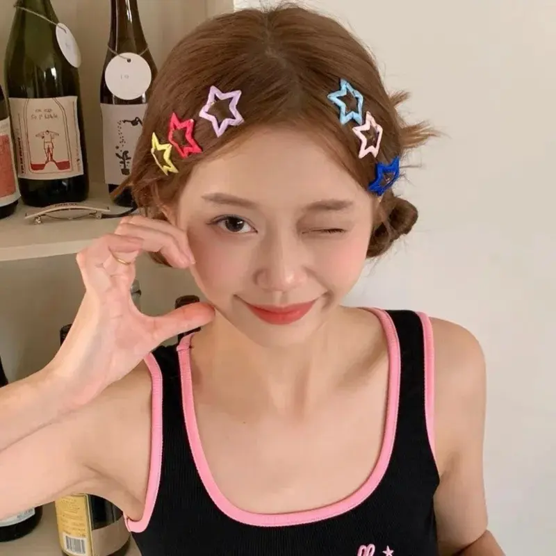Kẹp Tóc BB Ngôi Sao, Y2K, Nhiều Màu, Thời Trang Hàn Quốc, Dành Cho Trẻ Em, Dopamine, Kẹp Tóc Mái Kim Loại Dễ Thương, Kẹp Tóc, Bộ 2 Chiếc 3