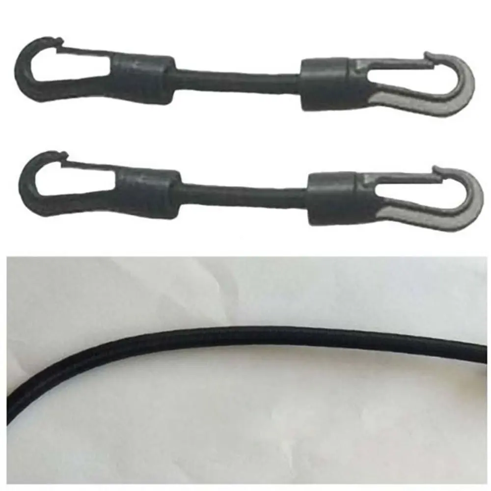 High Quality Double Ended Hook Strapping Small Elastic Rope 10cm Rope Black Camping Pom Rope Mini Portable Boat Sports Kayak Accessories Outdoor Supply