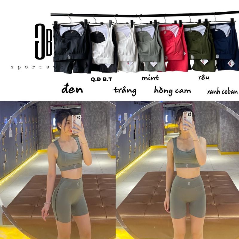 Set thể thao cao cấp quần biker cạp cao mix bra kiểu dáng hở lưng Sport Chạy Bộ Yoga Tập Gym Tập Thể Dục Tập Yoga 0