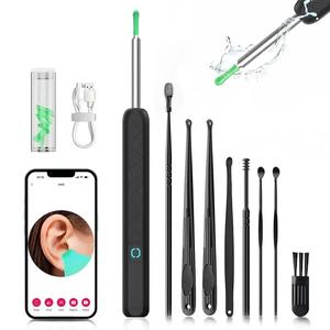 耳垢除去ツールキット 充電式、360°広角カメラ付き、防水、Type-C充電、iPhone & Android対応ポータブル耳クリーナー