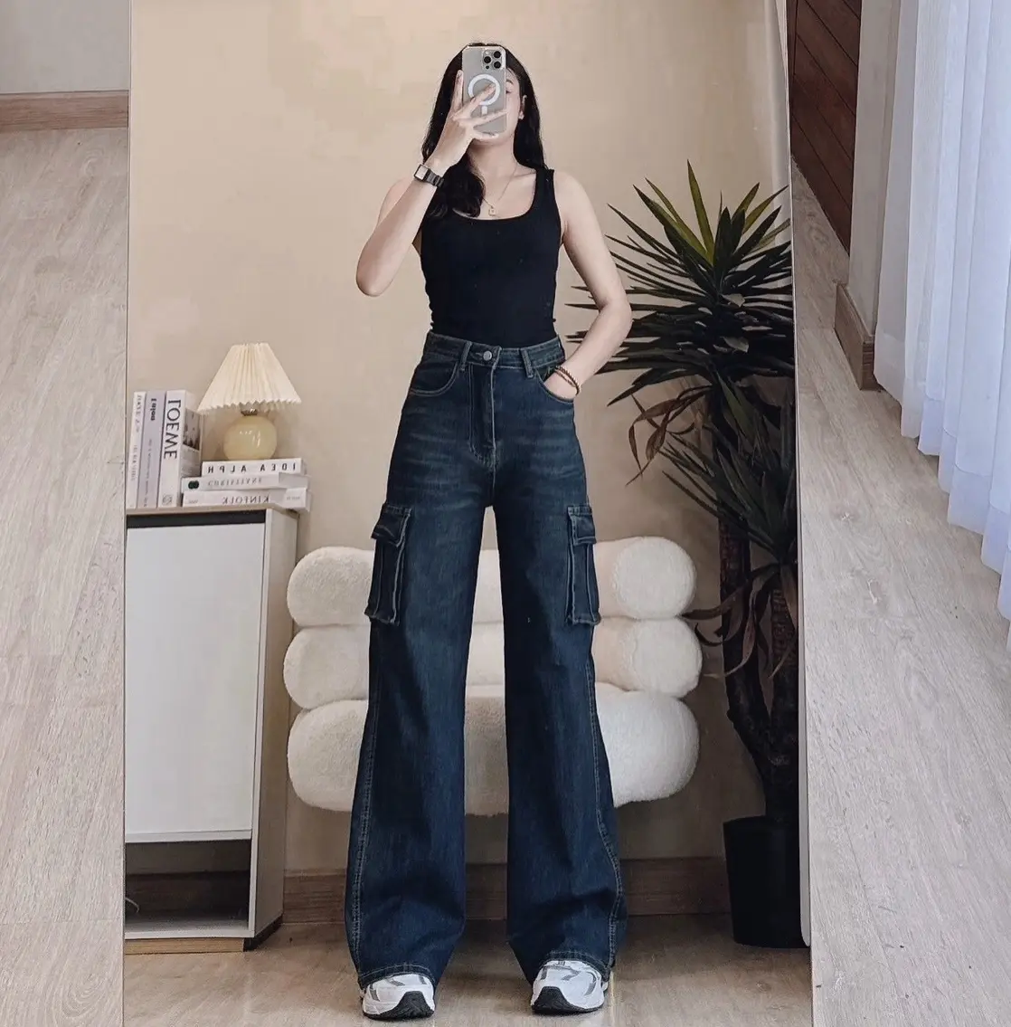 SEASONING รุ่น CARGO กางเกงยีนส์ [ผ้ายืด] มีไซส์ S-7XL ขากระบอกใหญ่ (Lot3)(210)