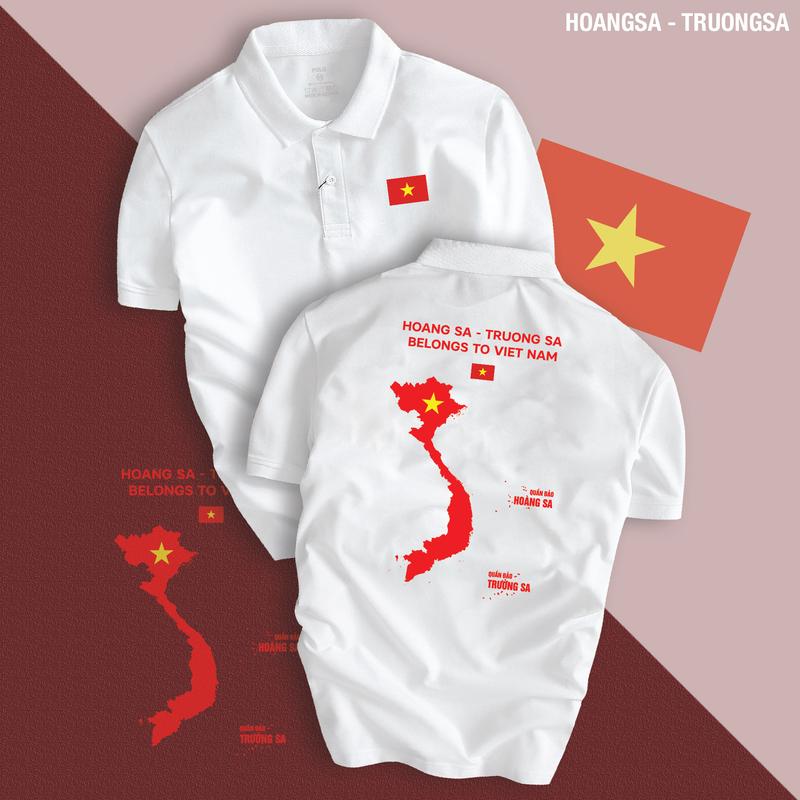 Áo thun POLO HOÀNG SA - TRƯỜNG SA vải cá sấu sang trọng, lịch lãm, thoáng mát - FREESHIP Extra Nam Menswear Cộc Tay Có Cổ áo  polo