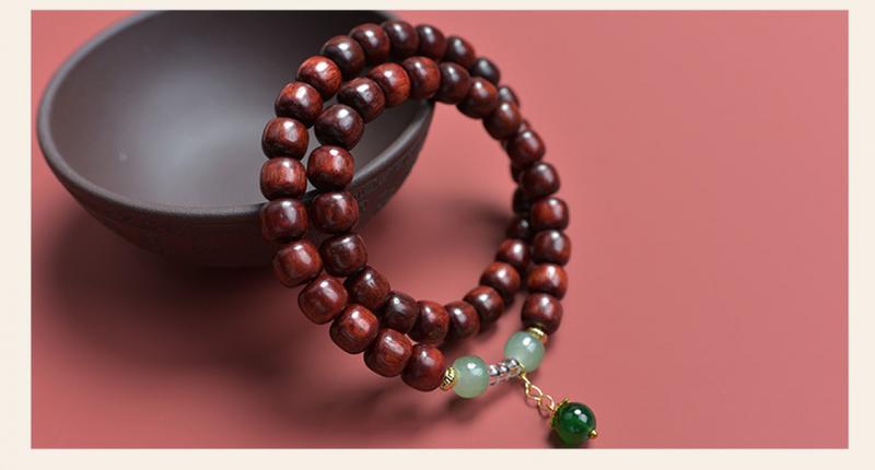 Product Introduction of Chinese Style Traditional Rosewood Hand Carved Artistic and Ancient Style Bracelet Multi-Circle Men's and Women's Crafts Wooden Prayer Beads Bracelet 5