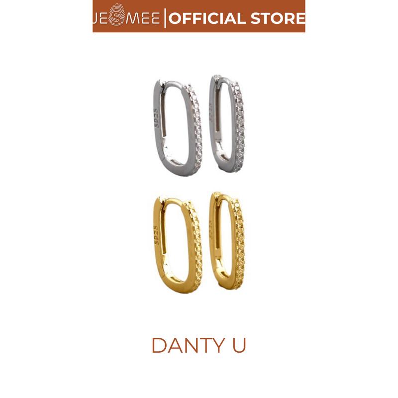 Bông tai nữ đính đá dáng chữ U Danty U Jesmee - E6660