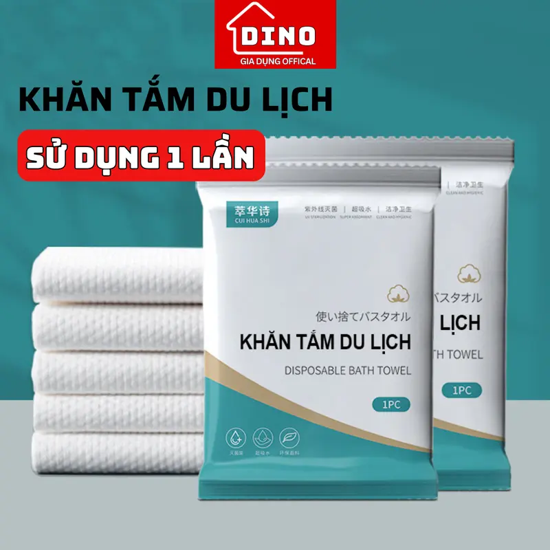 Khăn Tắm Du Lịch Khăn Tắm Sử Dụng Một Lần Sợi Vải Cellulose Phân Hủy Sinh Học Thấm Hút Mạnh Mềm Mịn Không Kích Ứng Da 0