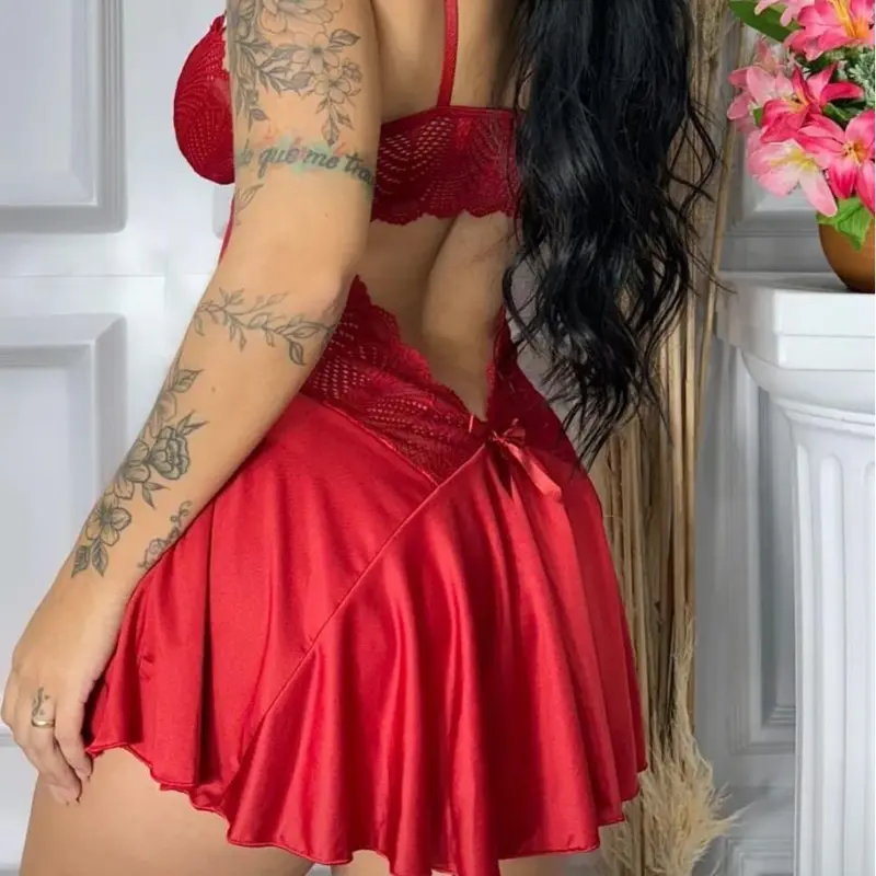 Camisola Feminina Bailarina com Calcinha e Detalhes em Renda para Mulheres Estilo Elegante