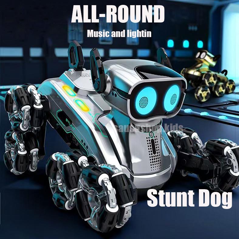 Chó Robot 8 Bánh Điều Khiển Từ Xa. Chó Robot Cảm Ứng Tai. Pin Sạc Đồ Chơi Toy