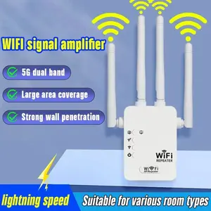 Penguat Sinyal WiFi 1200Mbps - Extender Jangkauan WiFi 2.4G - Repeater WiFi Booster - Alat Perluas Sinyal Router