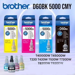 Brother หมึกแท้100% รุ่น BT-D60BK & BT5000C/M/Y 4สี สำหรับ DCP-T220 T310 T420W T510W T520W T710W T720W T820W T910W บรรจุกล่อง