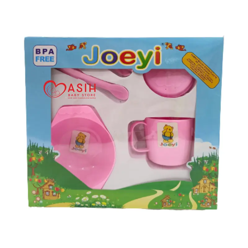 Joeyi Feeding Set Baby Besar Kecil Alat Set Tempat Peralatan Makan Bayi Balita Cewek Cowok Sendok 1