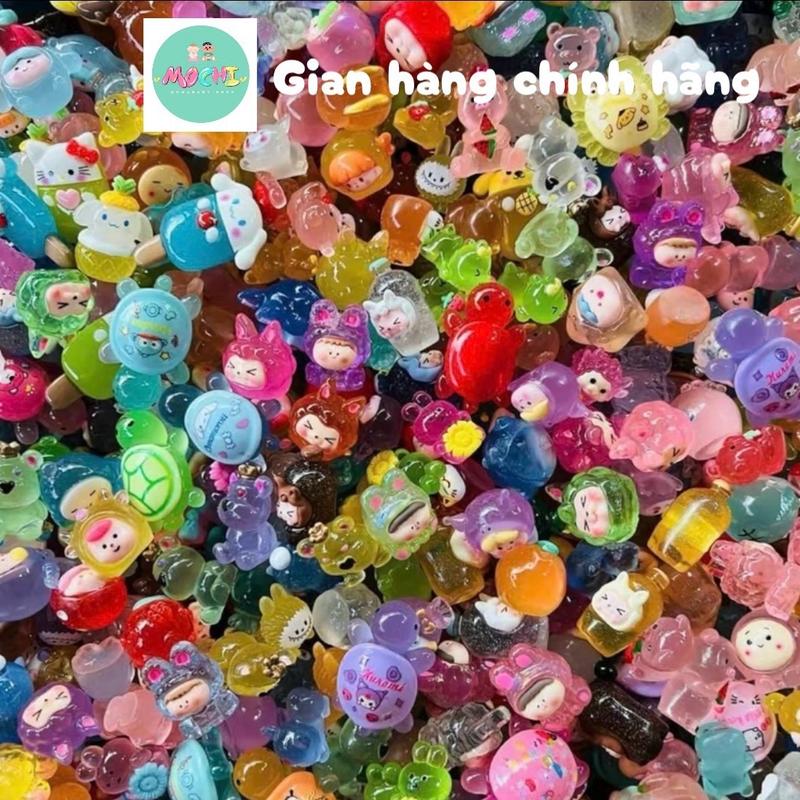 (Set 5 túi mù mini mix sẵn) Charm mini size từ 1-2 cm Đồ Chơi Cho Bé 8