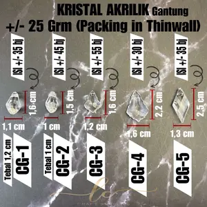 Kristal Akrilik Gantung / Manik Bening / Mote Bening / Manik Akrilik / Mote Kristal / Manik Dekorasi Gantung