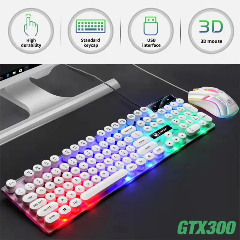 G12 Keyboard Gaming Set Gaming Mouse Keyboard Mechanical With RGB LED Waterproof For Pc keyboard hp Button Computer Peralatan 3