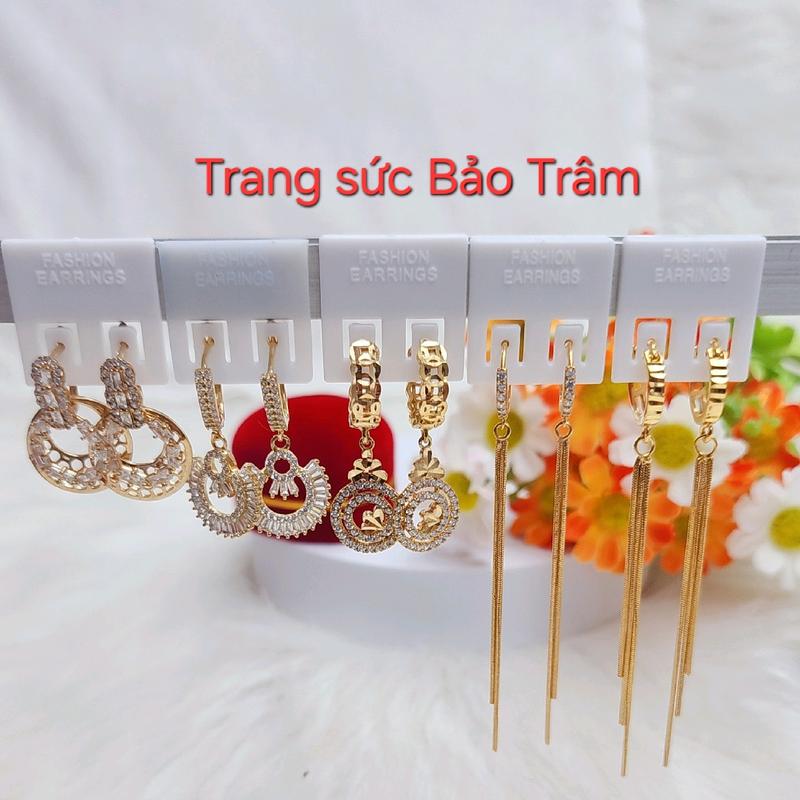 Bông tai bằng đồng đỏ màu vàng miền tây 750