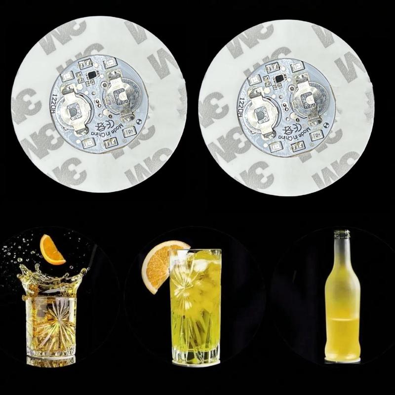 2pcs LED Wine Bottle Coaster, 3 Mode Decorative Bottle Light Coaster, Decor Light Placemat For Party & Bar 7