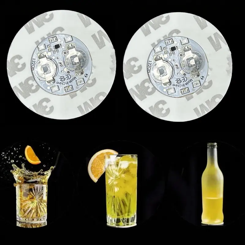 2pcs LED Wine Bottle Coaster, 3 Mode Decorative Bottle Light Coaster, Decor Light Placemat For Party & Bar 7