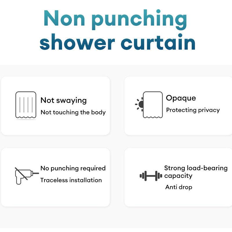 Product Introduction of Bathroom Waterproof Shower Curtain, Mildew Proof Curtain, Door Curtain, Air Conditioning Partition Curtain, Hanging Curtain, No Need To Drill Holes 22