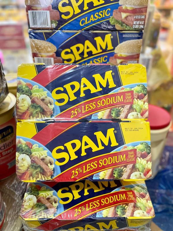   Date 27  Thịt hộp Spam 25% Less Sodium 340gr - Mỹ 