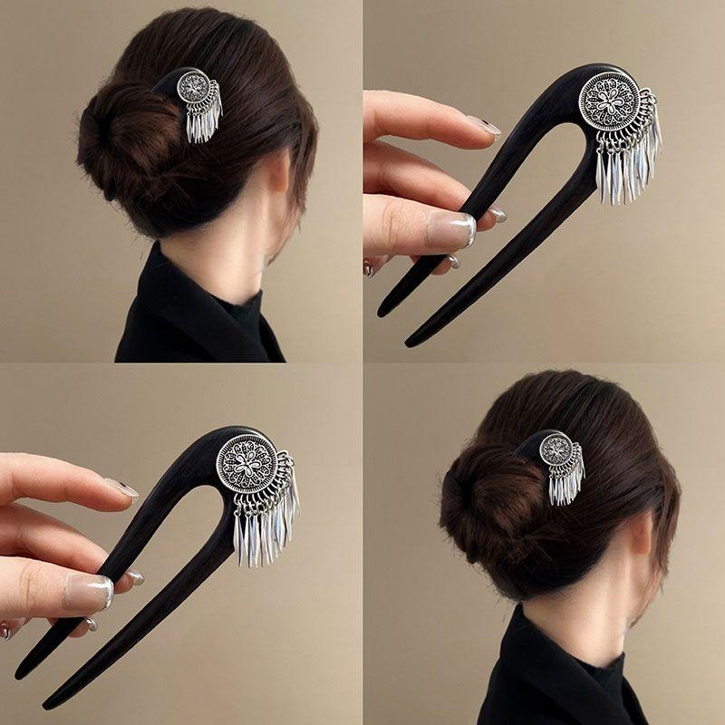 T005 Trâm Búi Tóc Chữ U Bằng Gỗ (Dài 15cm) Phong Cách Cổ Xưa