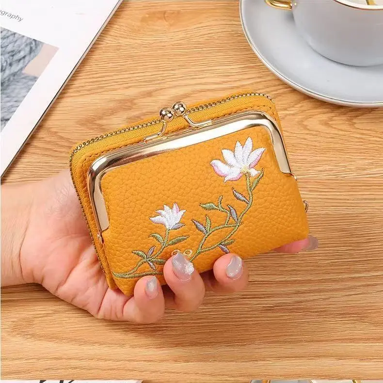 Túi Kẹp Thêu Hoa Sen, Phong Cách Trung Quốc, Thời Trang, Thanh Lịch, Ví Đựng Xu Ngắn Cầm Tay Mini, Dành Cho Nữ, Hàng Mới Về Năm 2025 Mùa Xuân Hè 6