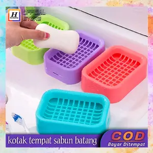 Tempat Penyimpanan Wadah Sabun Mandi Dua Lapis Anti Selip Pengurasan Otomatis