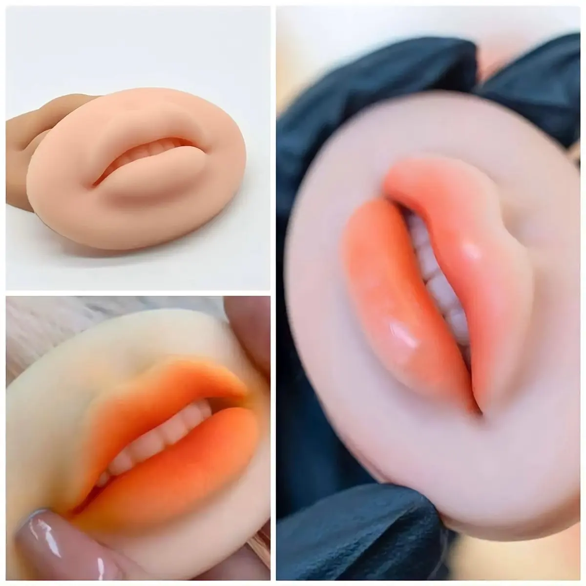 Mô hình hình môi chất liệu silicon Trang Điểm Mỹ Phẩm Cosmetic, sử dụng thực hành trang điểm cho cả Nam và Nữ
