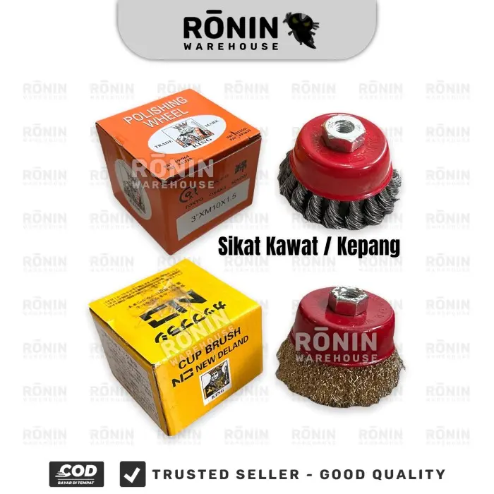 KING Sikat Mangkok Kawat Kepang Gerinda Twisted Wire Cup Brush Wheel 3inch