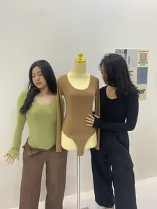 SomethingSweet - Jane Bodysuit Wanita l Atasan Wanita l Bodysuit Basic Lengan Panjang l Leher Bulat Wanita