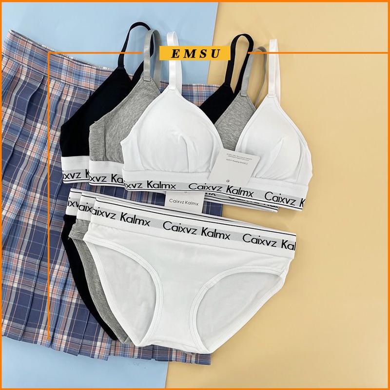 Bộ Đồ Lót Nữ Thể Thao Cotton Co Dãn Thoả Mái Kiểu Dáng Áo Chữ V Cao Cấp