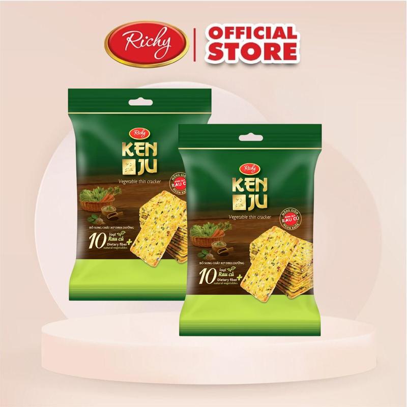 Combo 2 gói bánh Kenju vị rau củ túi 192g