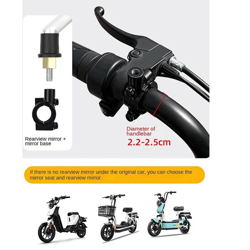Product Introduction of 1Pair Cool Styling Convex Mirror Motorcycle Mirrors Anti-fall Angle Adjustable Adjustable Mirrors Broad Vision Wing Mirrors Universal 14