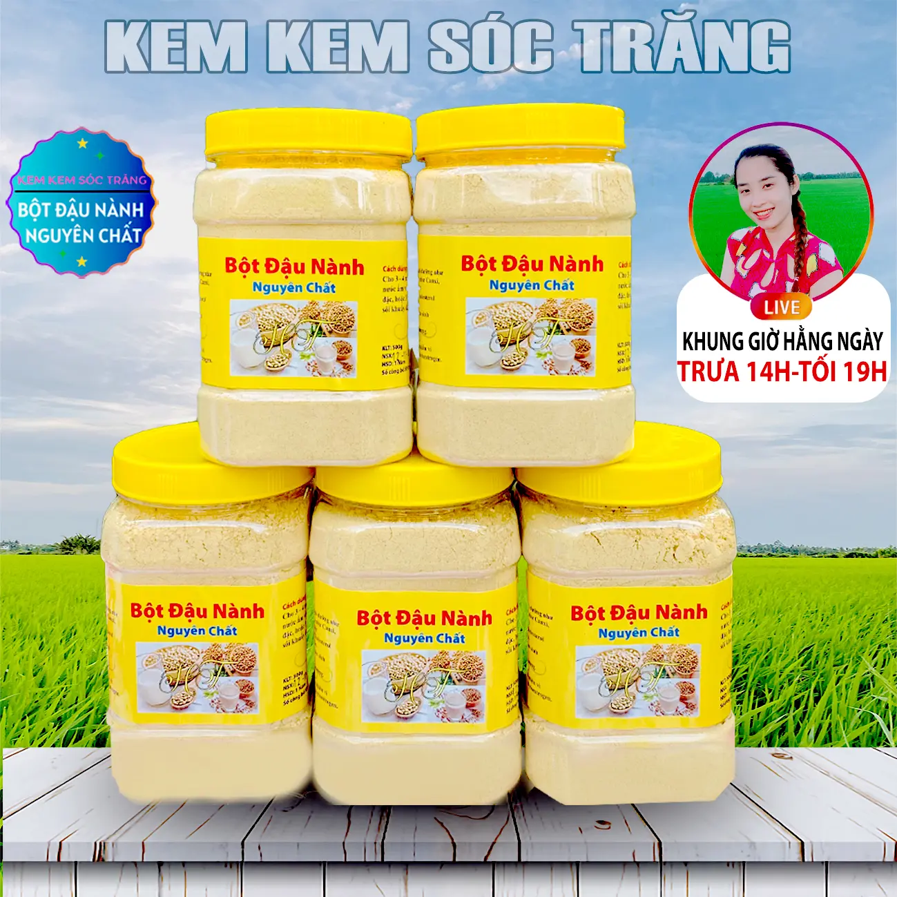 (Combo 5 Hộp) Bột Đậu Nành Rang Xay Mỗi Hộp 500 Gram Tự nhiên