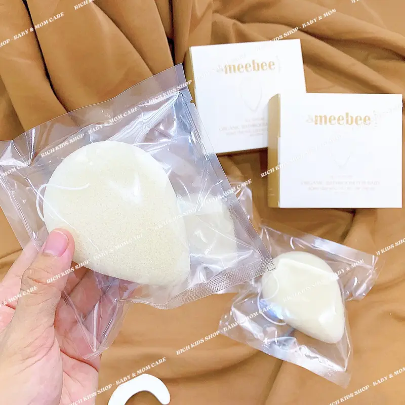 RKS - [ MẪU MỚI VỀ ] Bông tắm hữu cơ Meebee tạo bọt siêu mềm cho bé 4