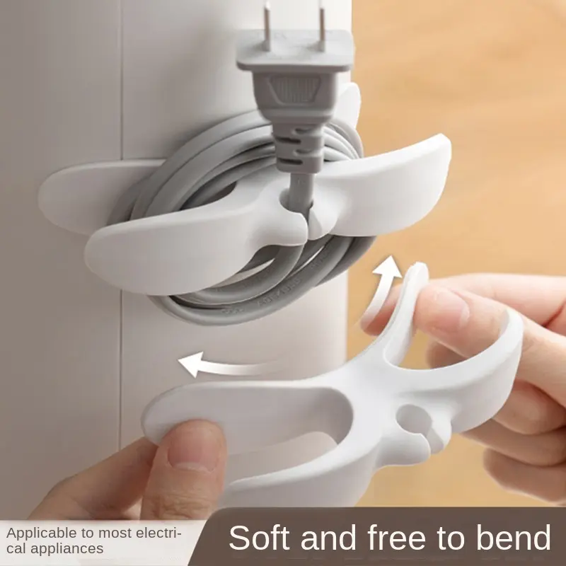 Kitchen storage wire plug holder, wire clamp, household wire organizer, wall sticker, non-drilling power winding device