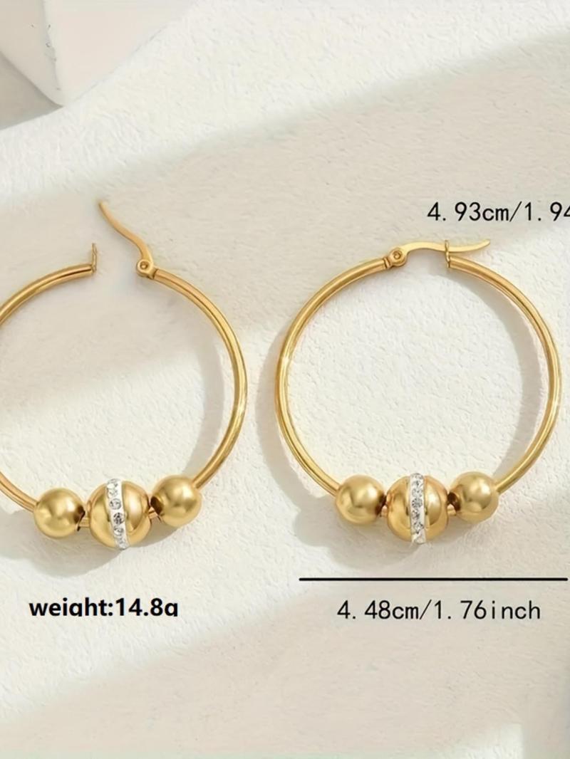 Product Introduction of Minimalist Temperament Hoop Earrings, Fashionable Earrings for Women & Girls, Trendy All-match & Exquisite Jewelry for Birthday Gift 1