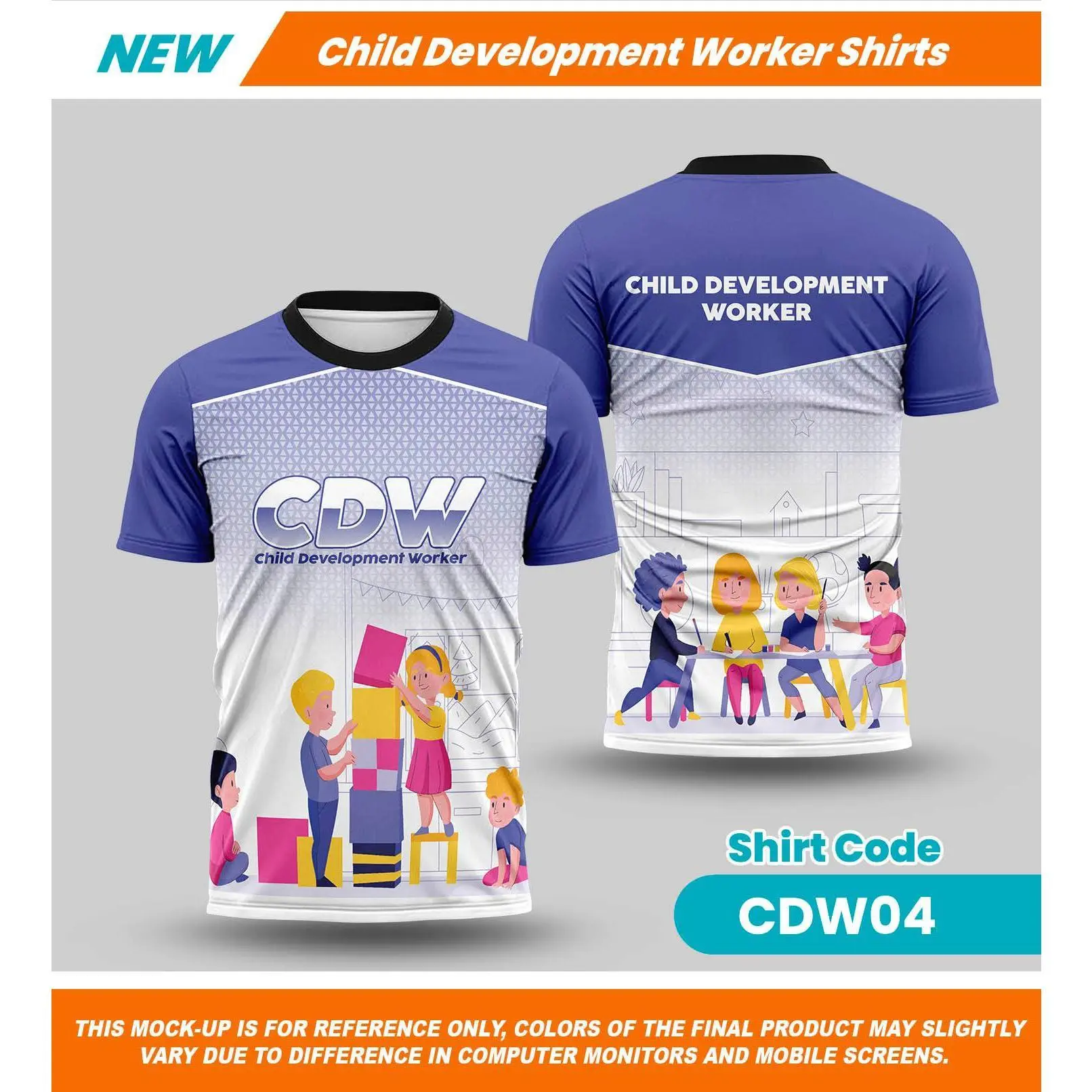 CDW CHILD DEVELOPMENT WORKERS Jersey Dryfit Shirt - Full Sublimation Shirt for MEN & WOMEN Unisex Tops