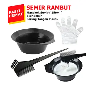 Set Komplit Sisir Semir + Mangkuk / Sisir Semir Rambut Mangkok + 10 Sarung Tangan Plastik