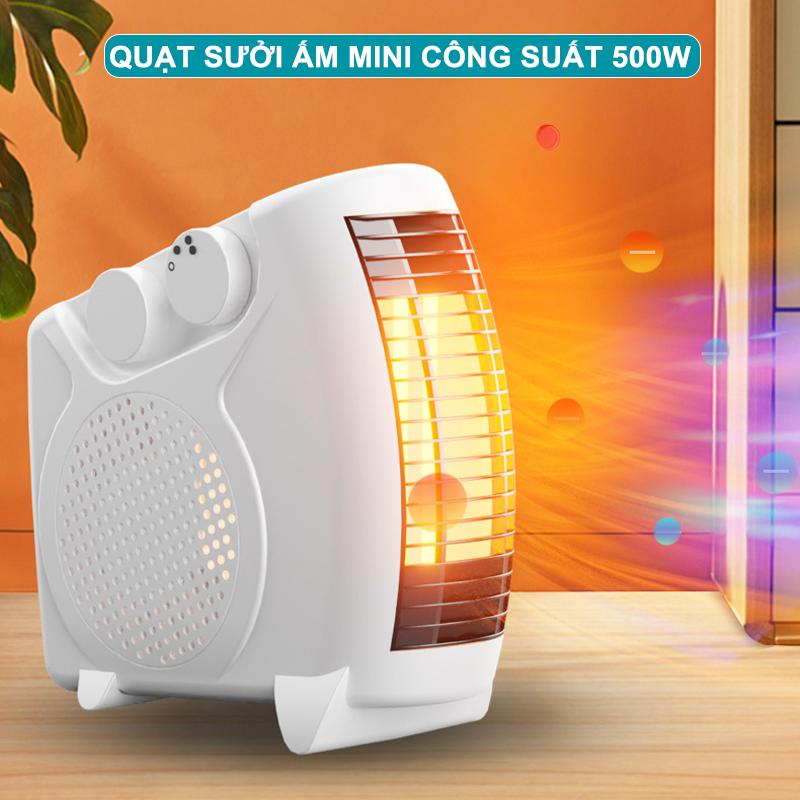 [GIẢM GIÁ] Máy Sưởi Mini Để Bàn 500W, Quạt Sưởi Mùa Đông 2 Cấp Độ Sưởi Tự Ngắt Khi Vượt Quá Nhiệt Độ, Tiết Kiệm Điện, Bảo Hành 12 Tháng