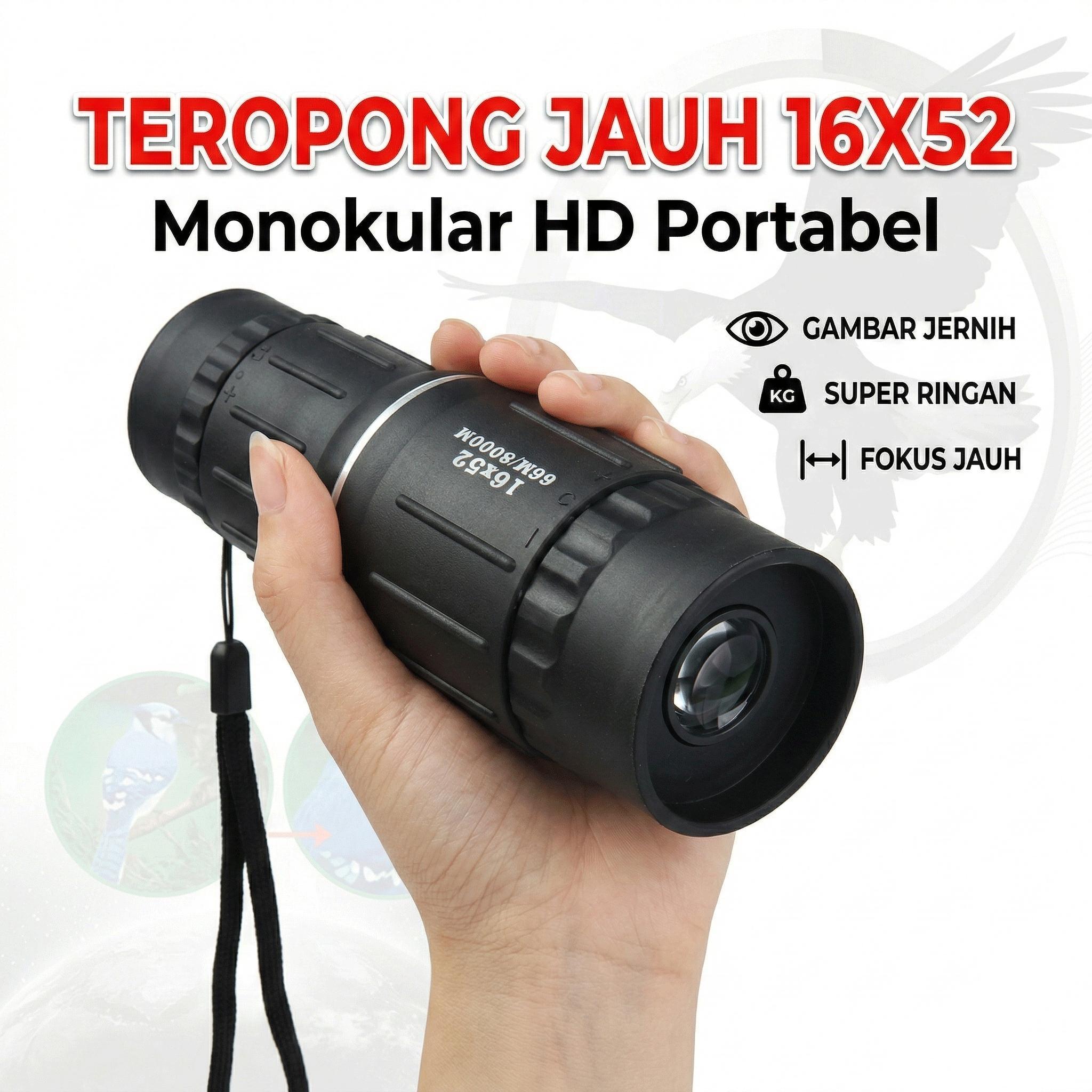 Telescope 66M/8000M - 16x52 Teropong Monocular Bushnell 16 x 52 HQ Jarak Jauh Focus and Zoom Lens Adjustable Telescope Telescope 66M/8000M - 16x52 Teropong Monocular Bushnell 16 x 52 HQ Jarak Jauh Focus and Zoom Lens Adjustable Telescope