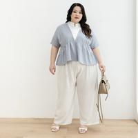 Gambar Eclaire - Vanessa Top  Normal Grande Bigsize Xtrasize | Atasan Twill Wanita Casual Korea S-L-XL-XXL Jumbo - Black, Normal dari Eclaireshop_NEW Kota Tangerang 4 Tokopedia