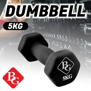 Better Grow DUMBBELL GYM BARBEL ALAT ANGKAT BEBAN Rubberized cast iron 5KG x 1Pcs dumbbell  set